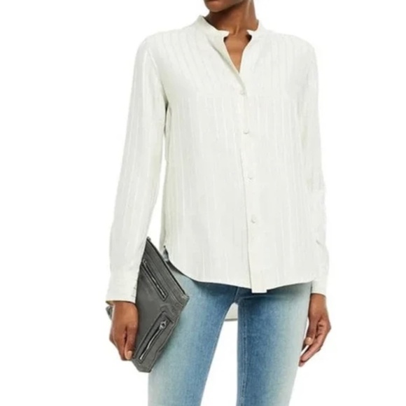 Rag & Bone Adrian Blouse in Striped Turtledove size XS - Picture 4 of 10